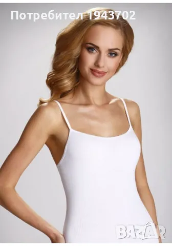 Памучен дамски потник в бял цвят Catherine, снимка 1