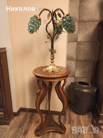 Старинна помощна масичка с лебеди, снимка 6 - Антикварни и старинни предмети - 52573837