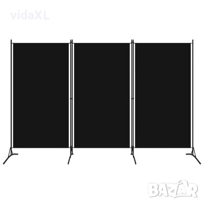 vidaXL Параван за стая, 3 панела, черен, 260x180 см(SKU:320734, снимка 1 - Други стоки за дома - 44653829