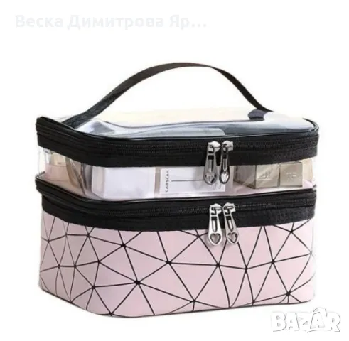 Козметичен органайзер на две нива за пътуване с дръжка HZH17, снимка 5 - Други - 48240734