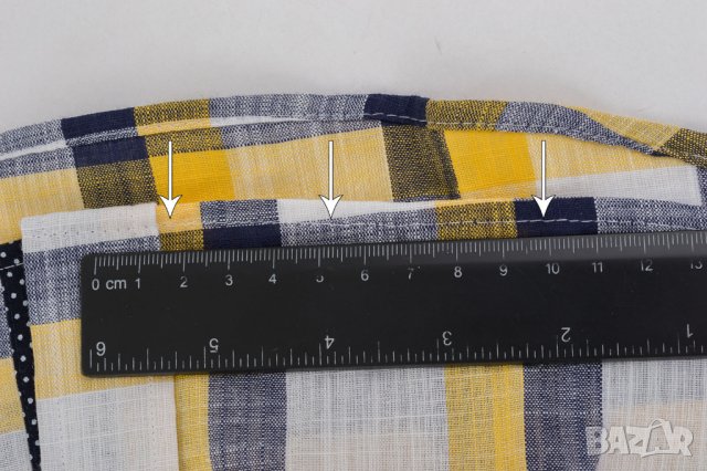 Карирана дамска памучна риза в жълто, синьо и бяло марка Denim Culture, снимка 5 - Ризи - 30976964