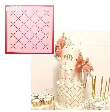 мрежа квадрати решетка стенсил шаблон спрей за торта украса сладки Scrapbooking
