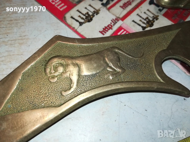 МАСИВЕН НОЖ ОТ ФРАНЦИЯ-МЕД/МЕСИНГ 0510251759, снимка 11 - Антикварни и старинни предмети - 51953526