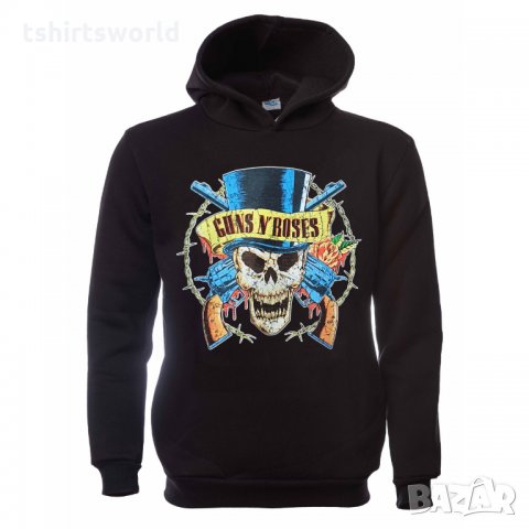 Нов мъжки суичър с дигитален печат на музикалната група Guns N'Roses, череп, снимка 7 - Суичъри - 31912084