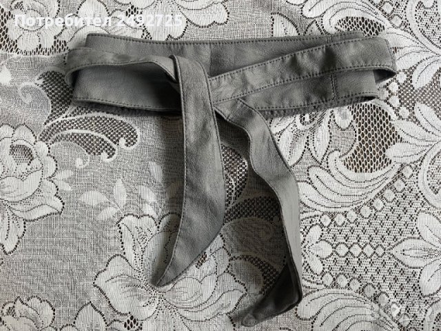 Колан кожен широк сиво, снимка 1