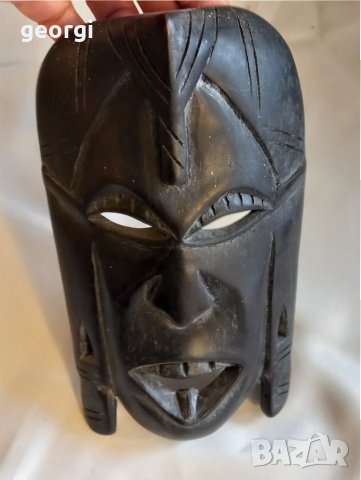 Африканска маска от абанос, снимка 3 - Други ценни предмети - 35095011