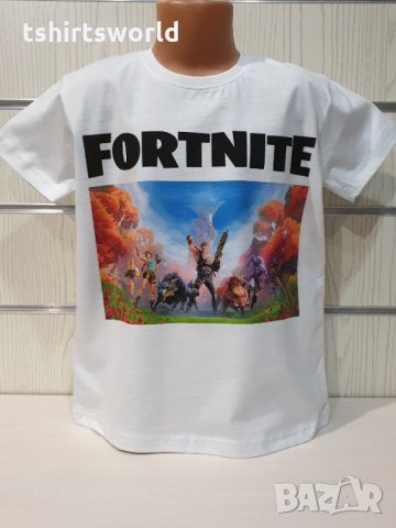 Нова детска тениска в бял цвят с дигитален печат Fortnite, снимка 11 - Детски тениски и потници - 35590239
