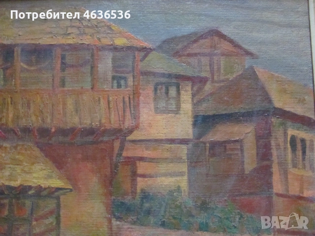  Картина-масло, фазер, подпис -Тодор Стойчев, 57х47см., снимка 2 - Картини - 54311274