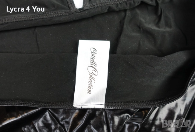 Cottelli Collection XL (EU 48-50) еротична къса рокля с кожен/мокър ефект, снимка 17 - Бельо - 52958685