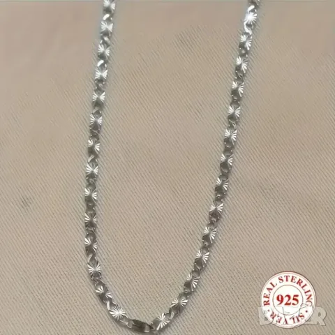 Сребърно синджирче, снимка 2 - Колиета, медальони, синджири - 48549495