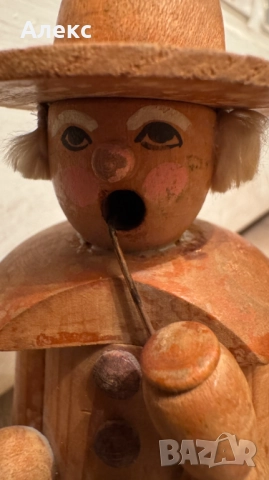 Колекционерска Немска дървена фигура, тамянник.Ерцгебирге, ГДР, снимка 3 - Антикварни и старинни предмети - 52811813