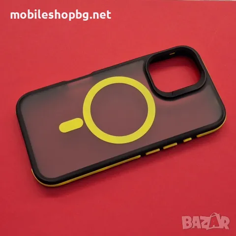 iPhone 16 кейс MagSafe матов неон син черен, снимка 6 - Калъфи, кейсове - 48107995