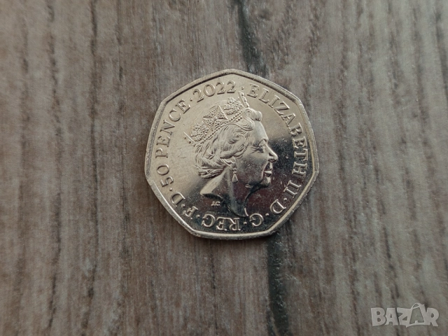 Монета 2022 Великобритания 50 pence 50p (Platinum Jubilee) - Elizabeth II, снимка 3 - Нумизматика и бонистика - 51646445