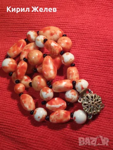 СТАР РЕТРО ГЕРДАН МЪНИСТЕНА ОГЪРЛИЦА с ПОЛУСКЪПОЦЕННИ КАМЪНИ и ФИЛИГРАННА БРОНЗОВА ЗАКОПЧАЛКА 28491, снимка 11 - Антикварни и старинни предмети - 47284249