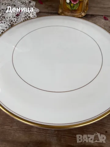  Royal Worcester и чиния за торта/плато/поднос  Бял фин порцелан с много елегантна позлата и е леко , снимка 3 - Чинии - 55894590