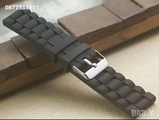 НОВА ЧЕРНА СИЛИКОНОВА ГУМЕНА КАИШКА ЗА ЧАСОВНИК.ЧЕРНИ СИЛИКОНОВИ ГУМЕНИ КАИШКИ ЗА ЧАСОВНИЦИ, снимка 2 - Каишки за часовници - 51613025