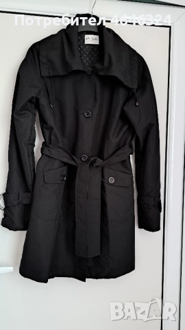 Нов черен дамски шлифер