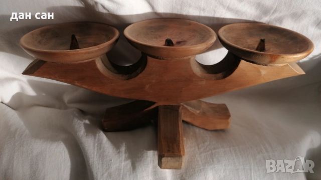 троен антика свещник дърво Франция