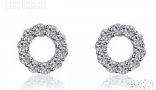 Сребърни обеци Пандора,колекция "Flowers-цветя с кристали"/нови