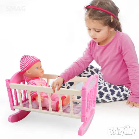 Комплект за игра с бебе и кошара S_1220771, снимка 2 - Кукли - 48212423