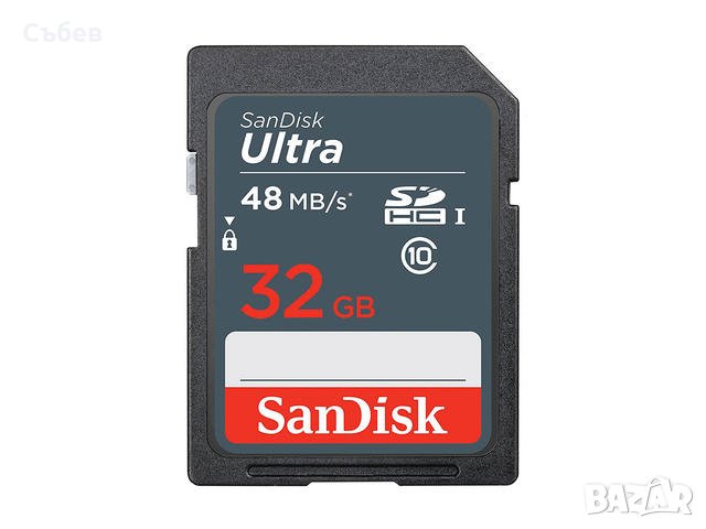 Карта памет 32GB SDHC SanDisk Ultra Class 10 UHS-I, снимка 1 - Карти памет - 30680802