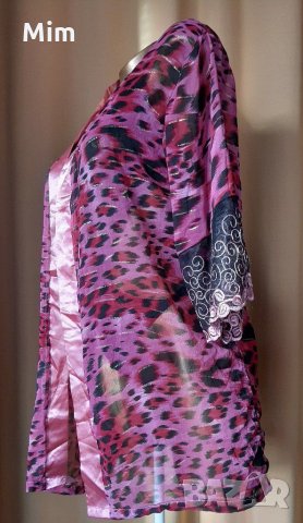 ХХL Розов халат анимал принт , снимка 5 - Нощници - 31340048