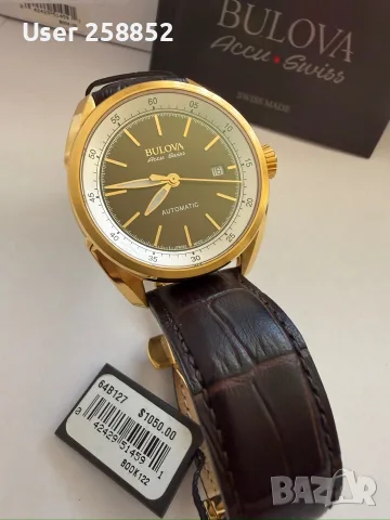 Bulova Accu-Swiss 64B127 Tellaro Автоматичен часовник - нов с кутия и документи