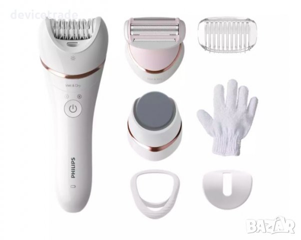 Епилатор за мокра и суха употреба Philips Seria 8000 BRE730/10, 7 аксесоара