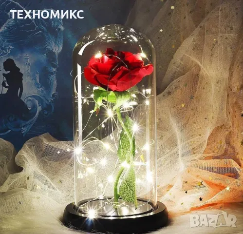 Светеща вечна роза в стъкленица
с красива подаръчна кутия 