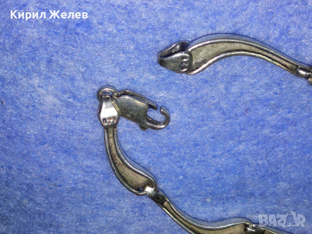 ЕЛЕГАНТНА СРЕБЪРНА ГРИВНА СРЕБРО 925 с БЯЛА ПОЗЛАТА ДИЗАЙНЕРСКО АРТ БИЖУ 43193, снимка 13 - Гривни - 44723552