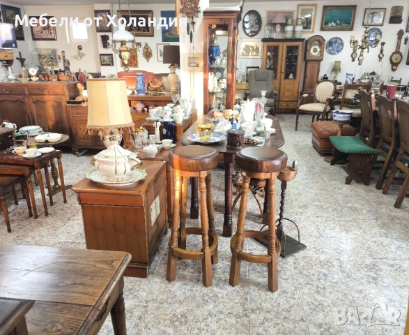 2 дъбови бар стола с естествена кожа, снимка 9 - Столове - 52278030