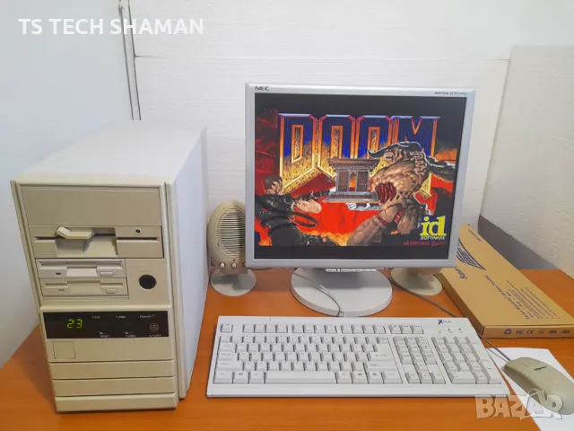 ⭐Продавам уникален ретро геймърски компютър Pentium MMX с WINDOWS 95 и 35 Класически Игри!⭐