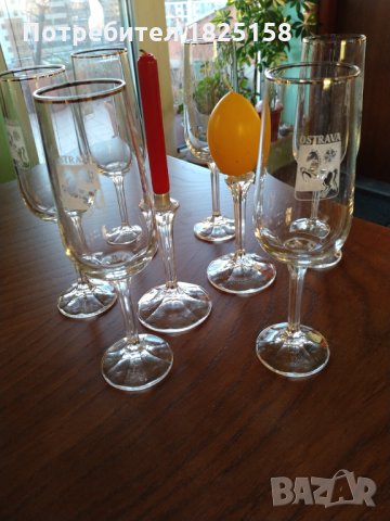 Кристален сервиз за шампанско или аперитив с два свещника., снимка 4 - Сервизи - 32148493