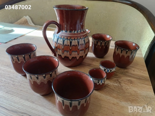 Бг керамичен сервиз за Вино, снимка 3 - Антикварни и старинни предмети - 52484664