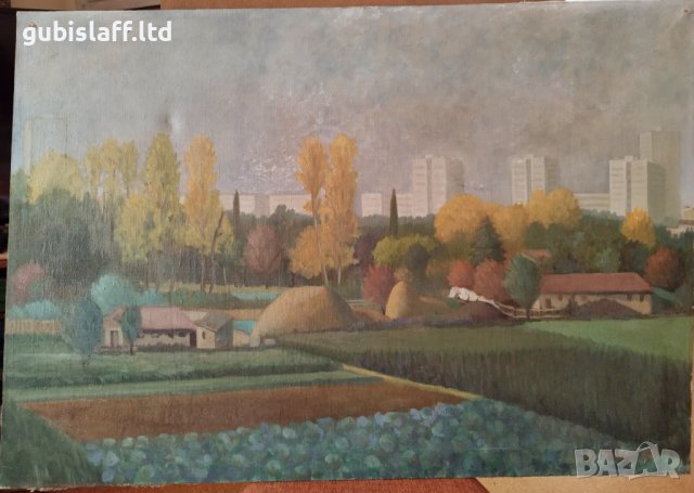 Картина, "Покрайнините на София". худ. Ст. Радев, 1969 г.