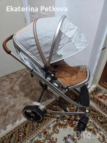 Kikka Boo - Бебешка количка 'Divaina' 3в1 Melange grey + чанта, снимка 8 - Детски колички - 52210618