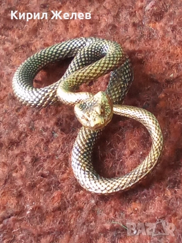 Бронзова фигурка на змия 🐍 змия 52874, снимка 3 - Колекции - 54177382