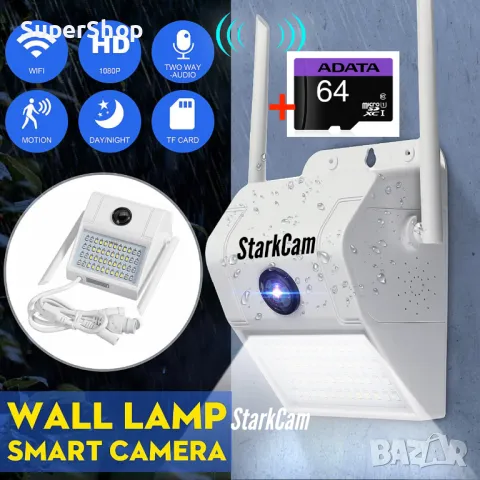 2в1 Промо ICSEE 5mpx Камера с Лед Прожектор + подарък 64gb карта, снимка 2 - IP камери - 47636823