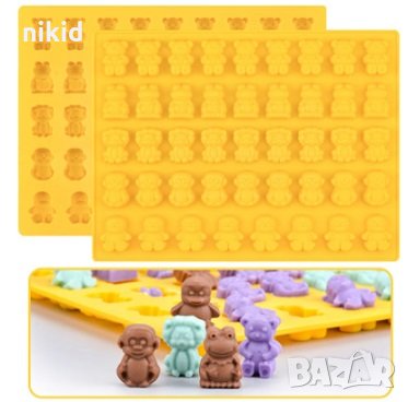 Дребни животни жаба мече лъв маймунка силиконов молд за желирани бонбони шоколад лед фондан