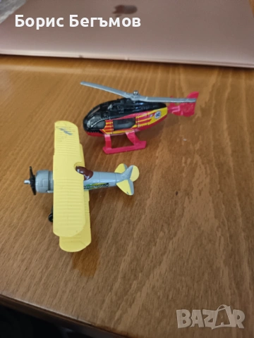 Лот жълт биплан и хеликоптер Matchbox 2 за 10, снимка 3 - Колекции - 53994832