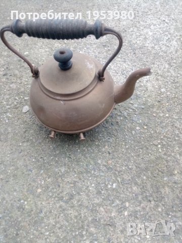 Английски месингов чайник, снимка 1 - Антикварни и старинни предмети - 39464072