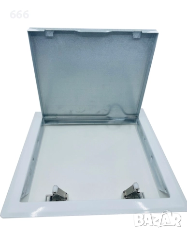 Ревизионна врата/панел за достъп, бяла листова стомана с пружинен заключващ механизъм