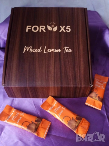 Билкова детоксираща напитка For X5 Lemon Tea 30 сашета, чай за отслабване