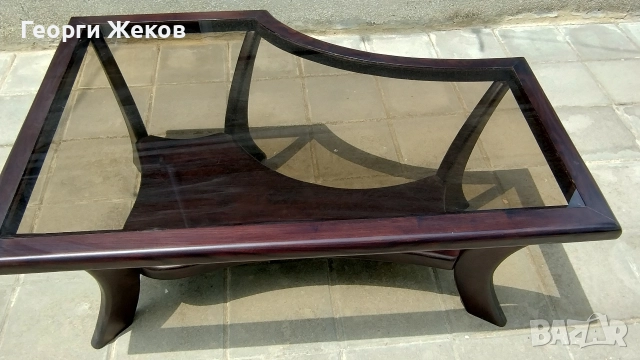 холна маса от масив и стъкло, снимка 2 - Маси - 52593212