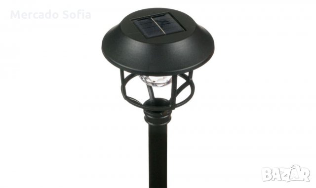 Слънчева лампа LED Редуващи се цветове Пластмаса Черен 43 см , снимка 2 - Соларни лампи - 31910687