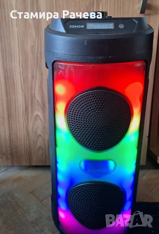 Преносима Bluetooth парти колона ZQS4248 с LED светлини и FM радио 