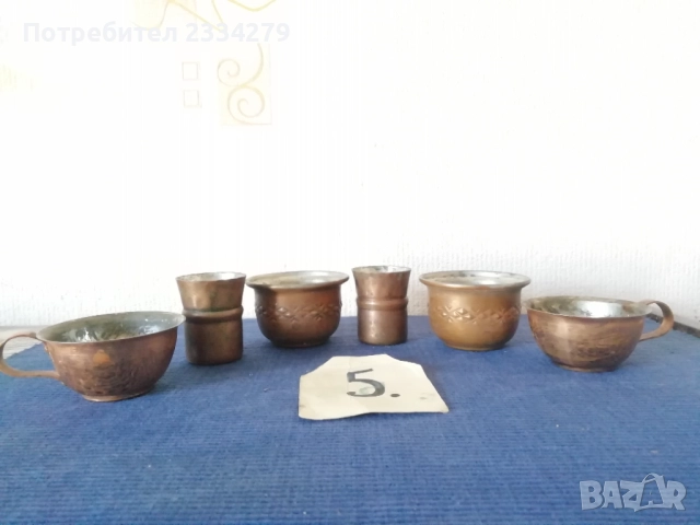Медни сервизи за кафе, може и за греяна ракия. , снимка 12 - Сервизи - 46315955