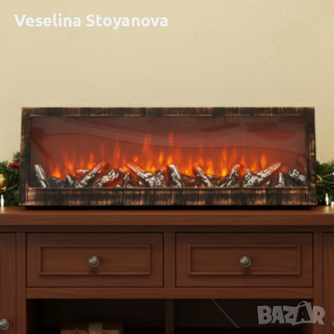 Изкуствена LED камина 24'' – уют и пламък без дим и поддръжка, снимка 2 - Декорация за дома - 52522094