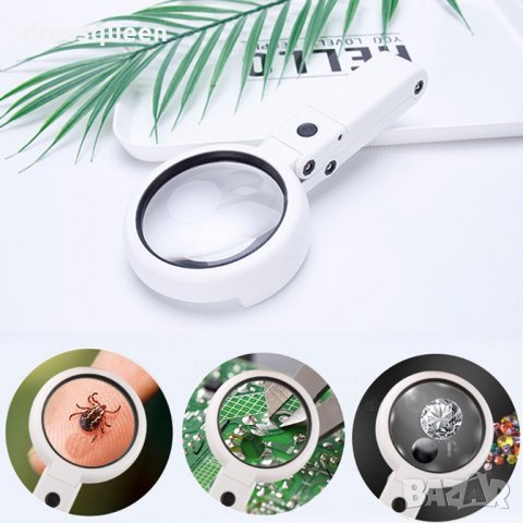 2786 Настолна лупа с LED осветление и увеличение 5х и 11х, снимка 12 - Други стоки за дома - 30455988