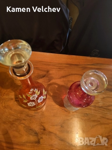 гарафи Бохемия ръчно рисувани..., снимка 3 - Антикварни и старинни предмети - 52572729